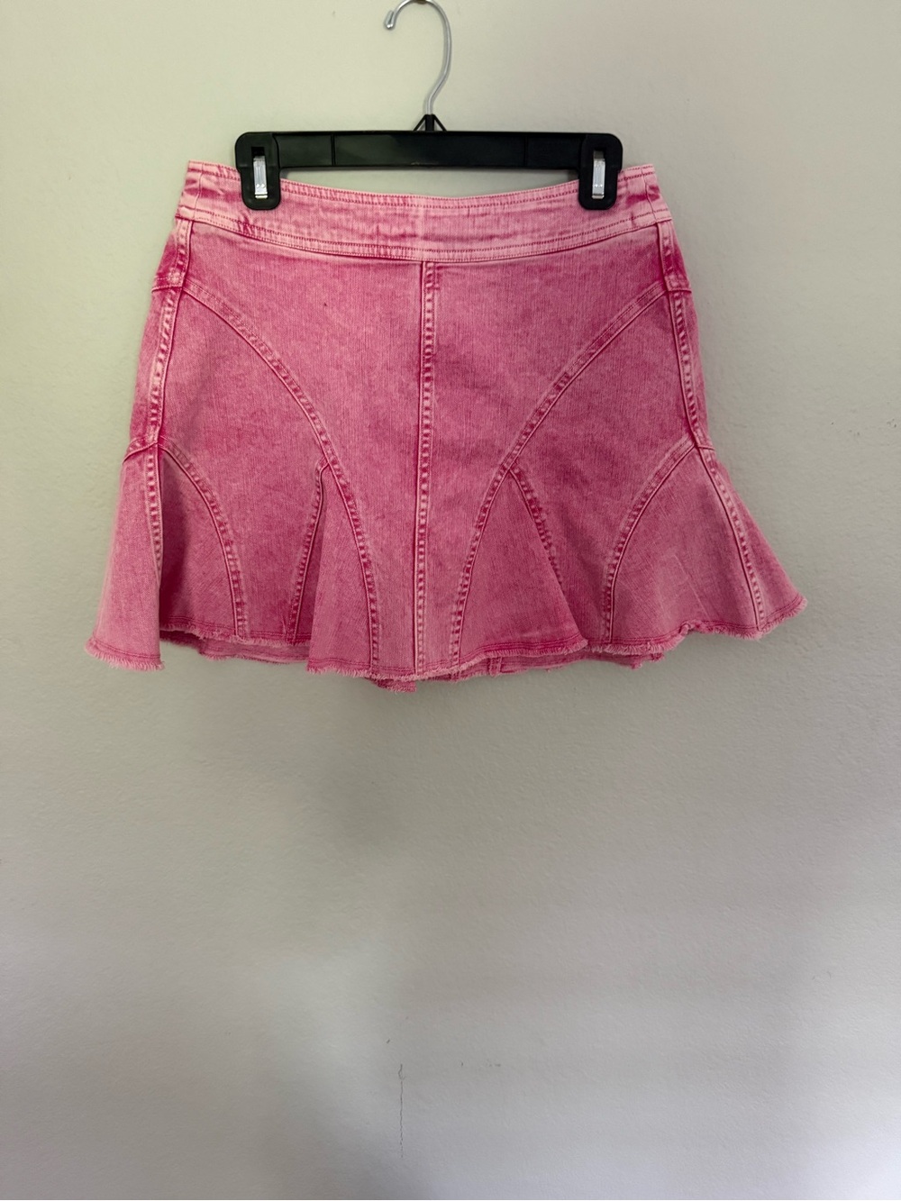 Washed Pink Denim Circle Skirt